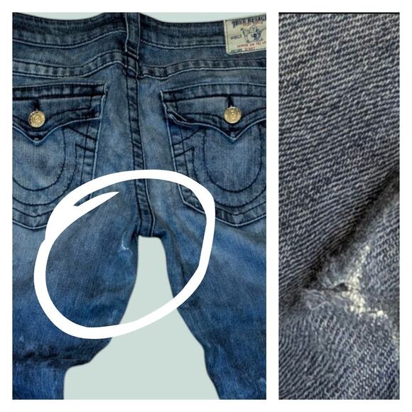 TRUE RELIGION Skinny Blue Jeans No Flap Pockets Y2K Denim Women Size 30 - Picture 8 of 9